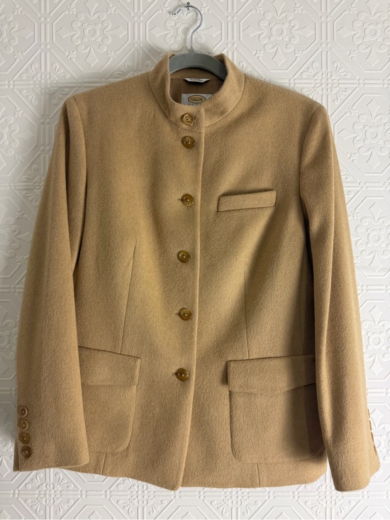 Talbots Jackets & Blazers - Camel Hair Blazer Made in Italy Stand Collar Jacket Talbots Petites 8 Women VTG